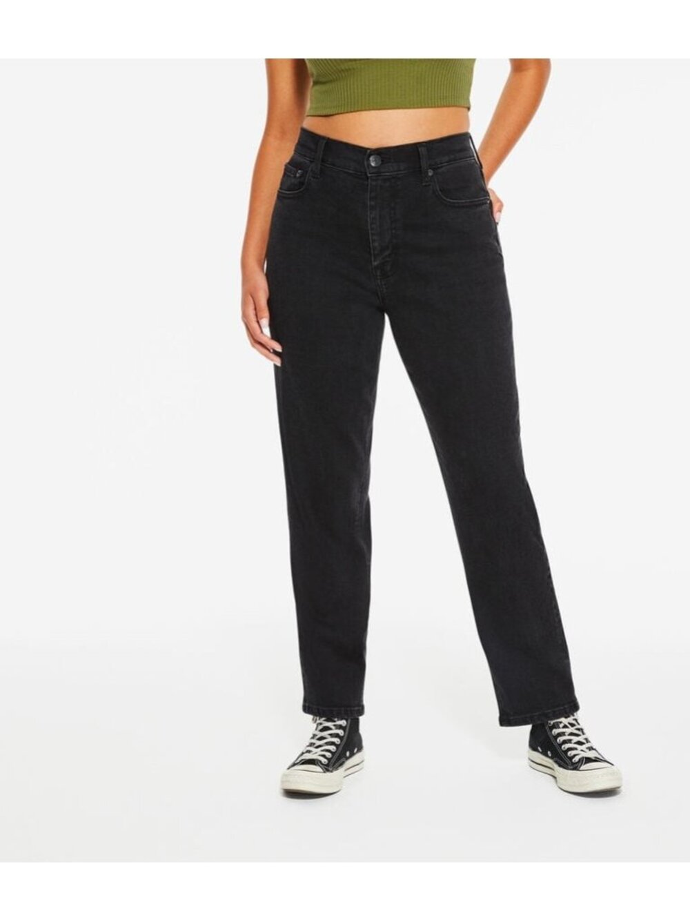 Aeropostale Womens Size 4 Black Denim Curvy Mom Jean High Rise Tapered